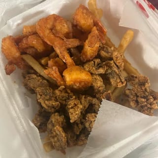 Gizzard, 10 Large Shrimp with Fries