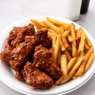 8 Pcs Wing Dings With Fries & Pop